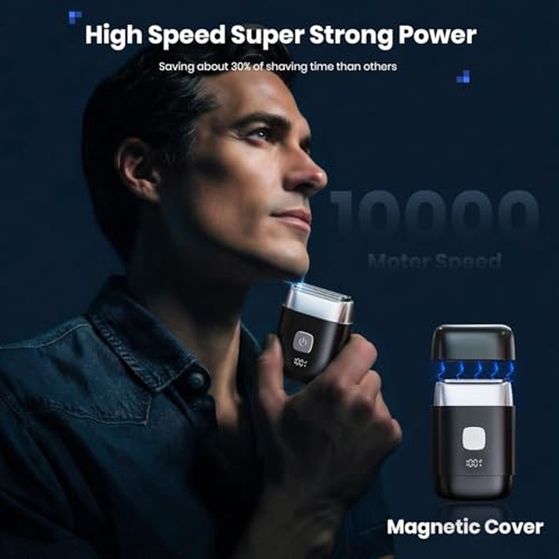 Foil Shaver, 2026 Upgraded 3D Electric Razor for Men, Mini Travel Shaver for Men Compact Portable Foil Shavers for Men, Washable Wet/Dry Mens Electric Shaver, Smart LED Display