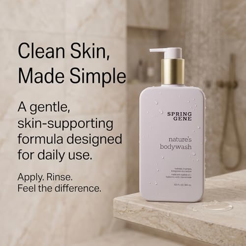 Spring Gene Natural Citrus Body Wash with Hyaluronic Acid & Baobab Oil - Vegan, Gentle Daily Cleanser