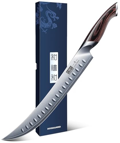 10-Inch Razor Sharp Carving Slicing Knife - Japanese High Carbon Steel Brisket Knife - Ergonomic Handle