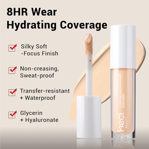 Liquid Concealer Makeup for Blemishes & Dark Circles - Medium to Full Coverage Concealer for Face, 03 Light, 0.22 Fl Oz