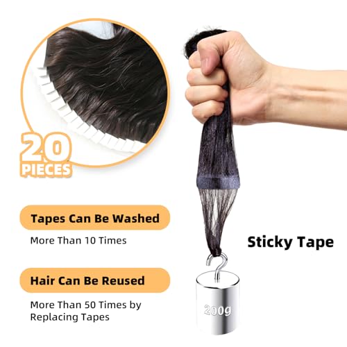Clytie Raw Body Wave Tape-in Human Hair Extensions 18 Inch - 20 Pieces