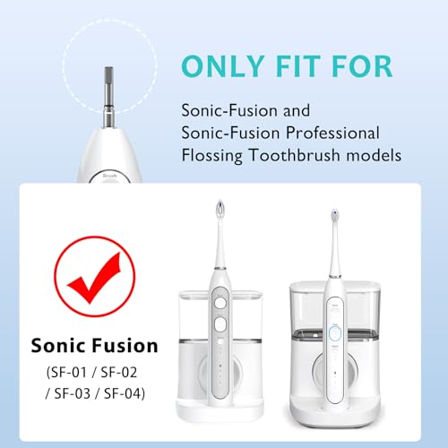 ZoCCee Charcoal Spiral Replacement Brush Heads for Waterpik Sonic Fusion 2.0 - 5 Pack Hard Bristles