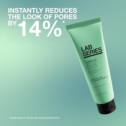 Lab Series Men's Clear LS Deep Pore Purifying Face Wash with Salicylic Acid - Cleanser Suitable for Acne Prone Skin - Skin Care for Men - Dermatologist Tested