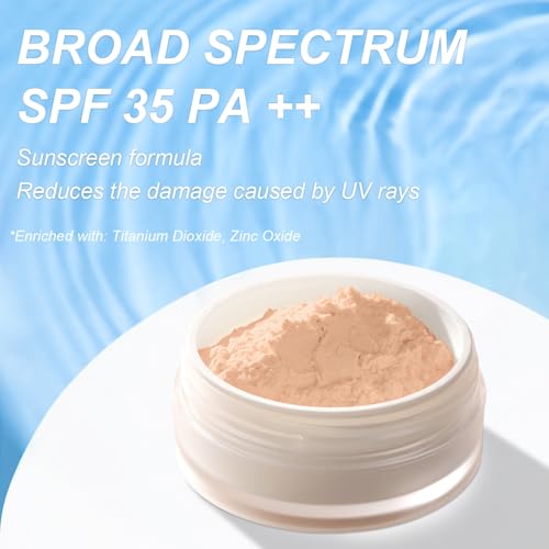 Mineral Powder Foundation, SPF 35, Talc-Free Lightweight Loose Powder for a Smooth & Matte Finish - Medium Coverage, Skin-improving Mineral Foundation (#06 Medium Beige Foundation Makeup)