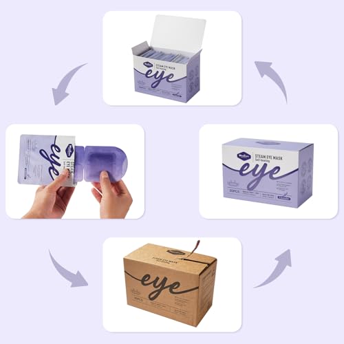 Self Heating Eye Mask Warm Compress for Dry Eyes, Disposable Heated Eye Mask for Fast Relief, Sleep, Spa, Travel Essentials & Relaxation Gifts for Women (30 Count, Lavender)