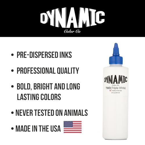 Dynamic Color Triple White Tattoo Ink, USA Made, 8 oz