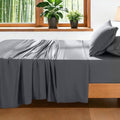 AiAngu Dark Grey King Bamboo Rayon Sheet Set - Extra Deep Pocket 4Pcs