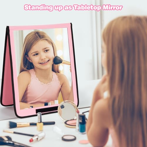 Pink Full Length Portable Dance Mirror - 33x13 Inch Travel & Foldable