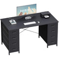 Pamray 47 Inch Computer Desk with 8 Fabric Drawers - Matte Black