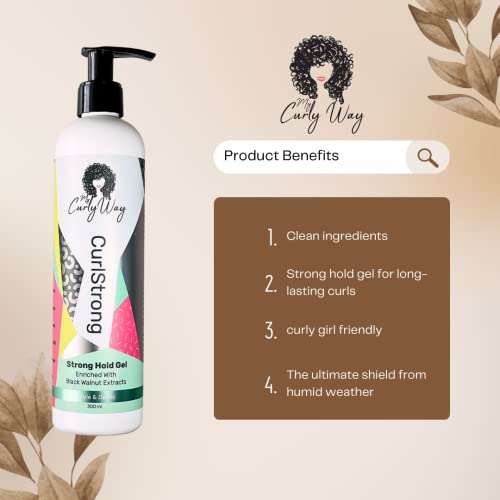 Strong Hold Curl Gel for Waves and Coils - Vegan, Humidity Resistant 10 oz