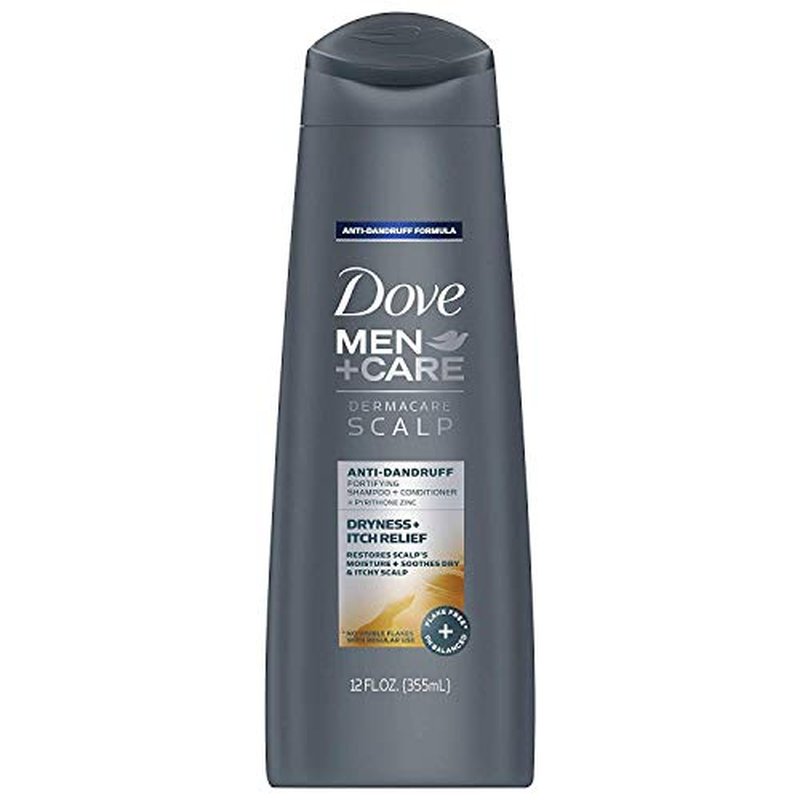 Dove Men + Care Dermacare Scalp - Anti-Dandruff Shampoo + Conditioner 2 in 1 - Dryness + Itch Relief - Net Wt. 12 FL OZ (355 mL) Per Bottle - Pack of 2 Bottles