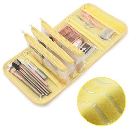 VanFn Yellow Cosmetic Bag for Women Travel Makeup & Toiletry Organizer