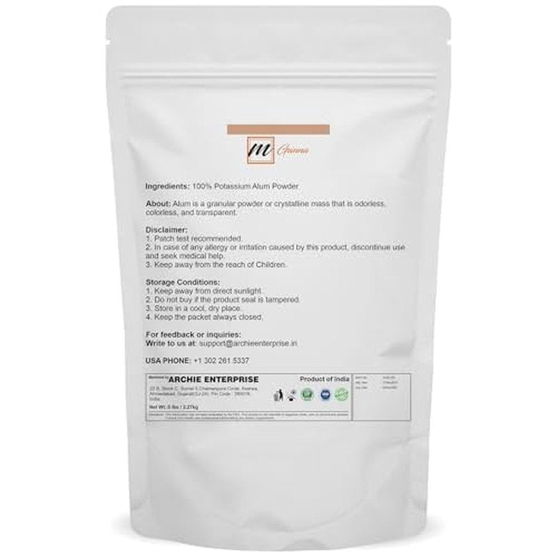 100% Natural Alum Powder for Skin and Health Care 5 lbs / 2.27 kgs