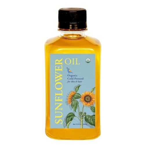 DAANA Sunflower Oil for Skin: Certified USDA Organic, Extra Virgin, Cold Pressed (12 fl oz)