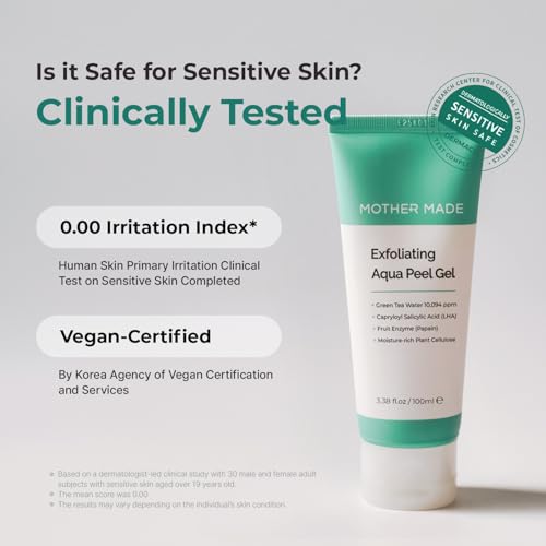 Mother Made Green Tea Exfoliating Aqua Peel Gel 2 Pack - Gentle Facial & Body Peeling