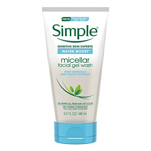 Simple Water Boost Micellar Facial Gel Wash for Sensitive Skin - 5 Ounce Pack of 3