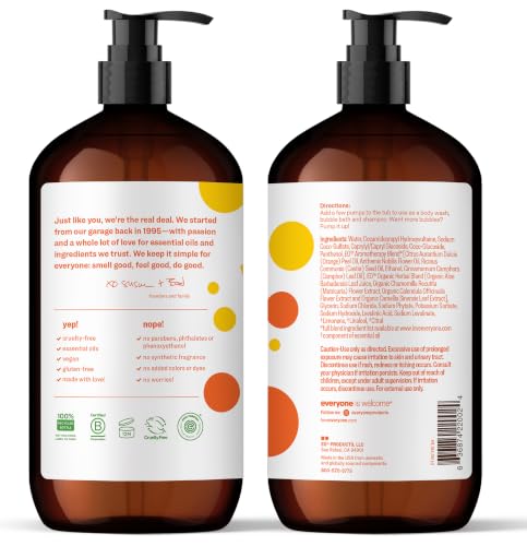 Everyone 3-in-1 Kids Body Wash Bubble Bath & Shampoo Orange 32oz Pack of 2