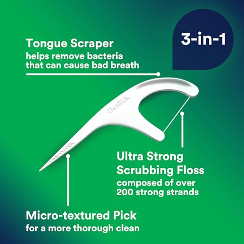 DenTek Mint Floss Picks Advanced Clean 150 Count Pack of 6 - Fluoride, Non-Breaking