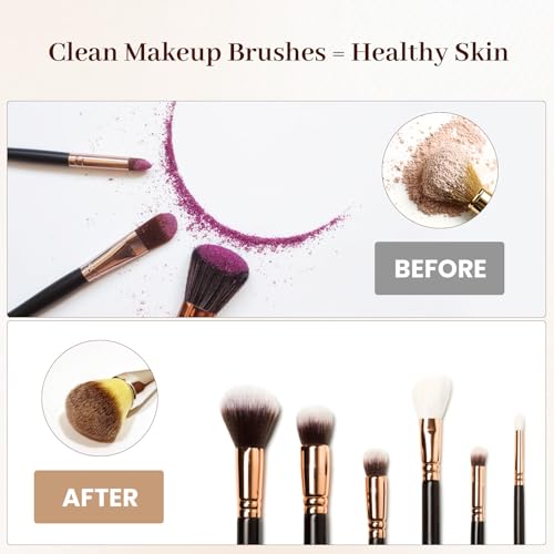 Electric Makeup Brush Cleaner Dryer Machine - Fast Spin & Dry - Gold-Peach