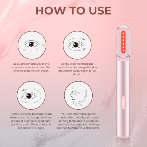 Londxin 4-in-1 Red Light Therapy Wand for Face & Neck, Microcurrent Anti-Aging Device, 2 Colors LED Light