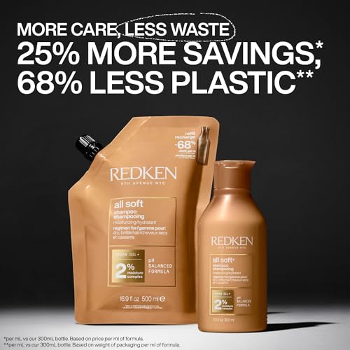 Redken All Soft Shampoo for Dry, Brittle Hair – 16.9 Fl Oz