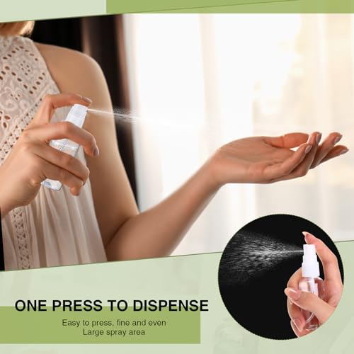 Uiifan 200 Pcs Mini Clear Spray Bottles 1 oz Small Empty Plastic Fine Mist Spray Bottles with Small Funnels for Essential Oils Travel Alcohol Perfumes