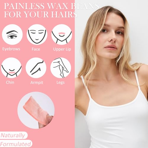 Hard Wax Beads Bulk - 2.5lb Facial & Body Hair Removal Kit - Painless Waxing for Sensitive Skin - Rose Variation