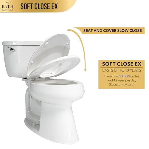 Bath Royale Heavy Duty Elongated Toilet Seat with Soft Close - White BR237-00