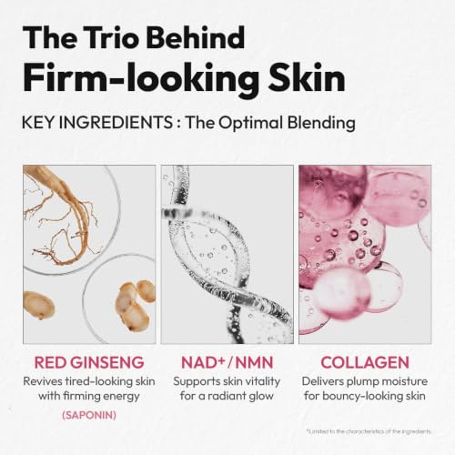 Korean Collagen Face Serum with Red Ginseng & Peptides - Anti-Aging & Firming, 1.01 fl oz