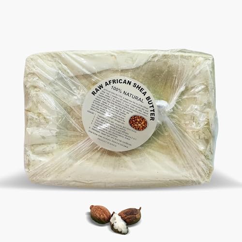 HERBOGANIC Pure Raw African Shea Butter, Organic White Ivory Premium 100% Natural Unrefined Ghana Skin Beauty Care Face Body Hair Scalp Non GMO (5 Lb) (Shea Butter 5 LB)