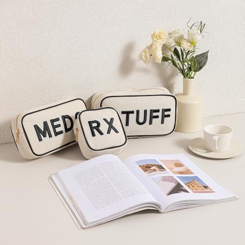 3Pcs Canvas RX Medicine & Storage Bags Set - Small, Med & Stuff Bag - Variation of THIS listing