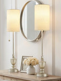 EJIAXIN Set of 2 Buffet Table Lamps 28" Tall Slim Brushed Nickel Resin Finish
