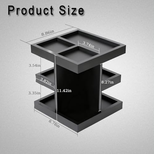 Tier Rotatable Wood Perfume Shelf for Men, Large Capacity Cologne Stand, Bathroom Storage Organizer, Desk/Nightstand Organizer - Men's Gift