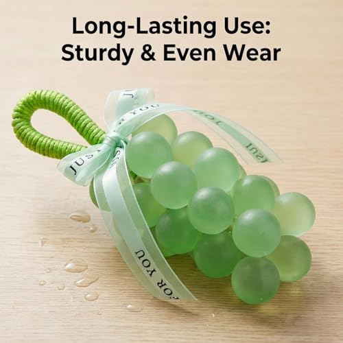 Paul Frank Grape Soap on a Rope Valentines Day Gifts- Handmade Decorative Soap, Natural Gentle Formula | Moisturizing Cleansing with Long-Lasting Fresh Grape Scent (2, transparent green)