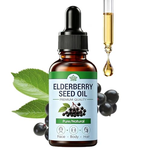 Elderberry Seed Oil - Pure, Cold Pressed Sambucus Nigra Serum for Face, Hair & Nails - Variation 1