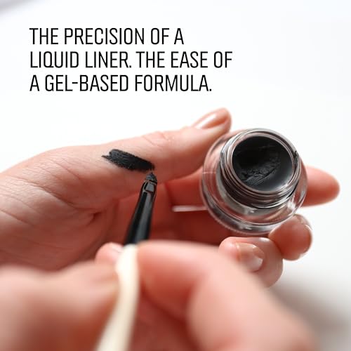 Black Gel Eyeliner Waterproof Long Wear 8-Hour - Matte, Smudge-Proof, New Formulation
