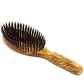 Men's Oval Hairbrush with Pure Bristle and Olivewood Handle - Made in Germany