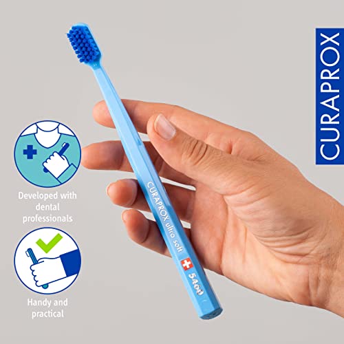 Curaprox CS 5460 Ultra-Soft Toothbrush 3-Pack - Turquoise, Light Blue, Magenta