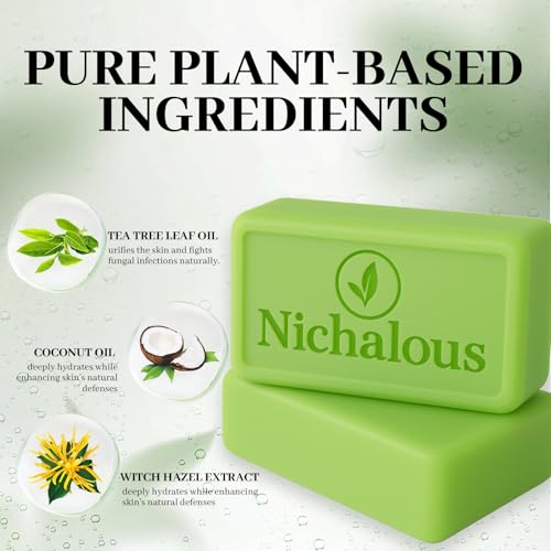 Tea Tree Soap Bar with Coconut & Witch Hazel – Deep Cleansing for Face & Body, Men & Women