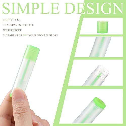 300 Pcs Lip Balm Containers 5ml Plastic Lip Gloss Tubes with Push Wheel - Assorted Colors