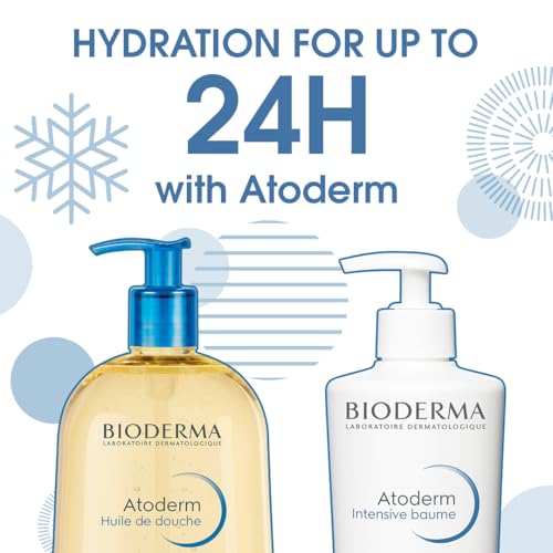 Bioderma Atoderm Shower Oil, Cleansing Oil For Face & Body, Nourishing Cleansing Oil For Dry to Atopic Sensitive Skin For Softer & Smooth Skin For Your Whole Family