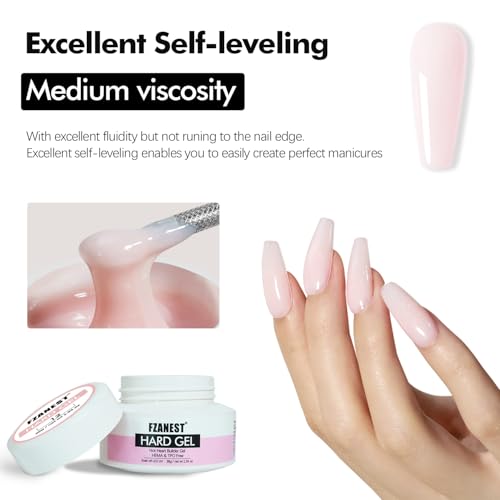 FZANEST Builder Gel in Jar 38g (6pcs) HEMA/TPO-Free UV/LED Soak-Off - Multicolor