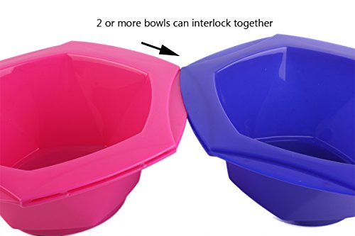 PERFEHAIR 7-Piece Hair Dye Mixing Bowls & Brush Kit, 200ml Capacity, Rainbow Colors