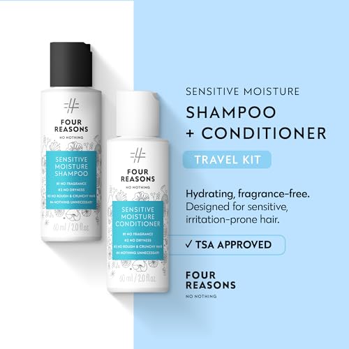 Travel Size Moisturizing Shampoo & Conditioner Set - Fragrance-Free, Hypoallergenic