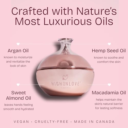 High On Love Moisturizing Body Butter - Formulated with Coconut Oil, Hemp Seed Oil & Shea Butter - Natural Body Lotion for Dry, Sensitive Skin (Lychee & Rose)