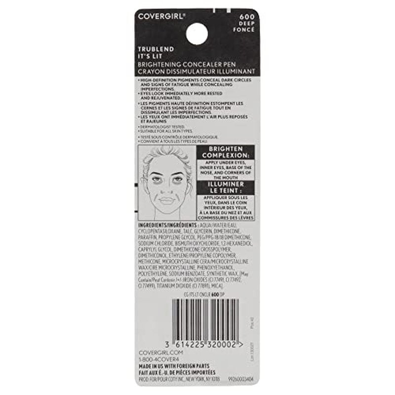 COVERGIRL Trublend It's Lit Concealer, Deep D6-D8, 0.10 Ounce (Pack of 2)