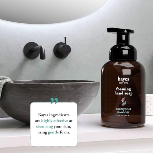 Bayes Foaming Hand Soap - Aromatic Nourishing Hand Wash with Essential Oils - Rosemary Mint - 11.5 Fl Oz Pack of 3