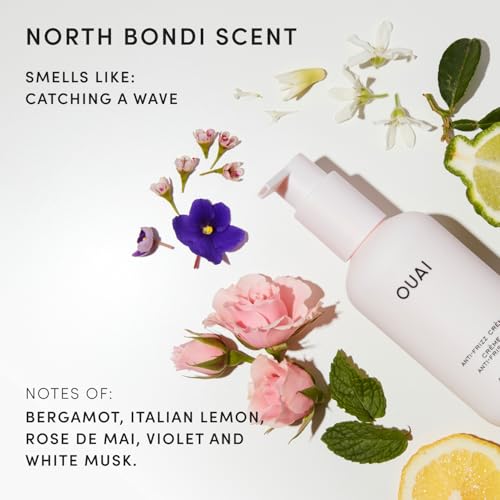 OUAI Anti Frizz Cream 6 oz - Paraben, Phthalate & Sulfate Free, Hydrating, Long-Lasting Frizz Control
