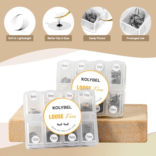 Premade Lash Fans 600 Fans 10D Handmade Premade Fans Lash Extensions 0.07mm Thickness 8-15mm D Curl Premade Fans Eyelash Extension Middle Stem Promade Lashes Fans (600Fans-10D-0.07D,8-15mm)