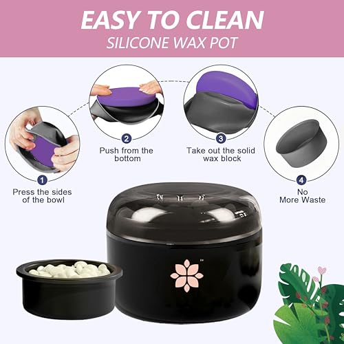 MINI Hot Melt Hard Wax Warmer Kit for Hair Removal with 50g Wax, Underarms, Brazilian Bikini, Facial Body, Underarms, Fast Efficient, Salon Waxing at Home, Gift for Women and Men